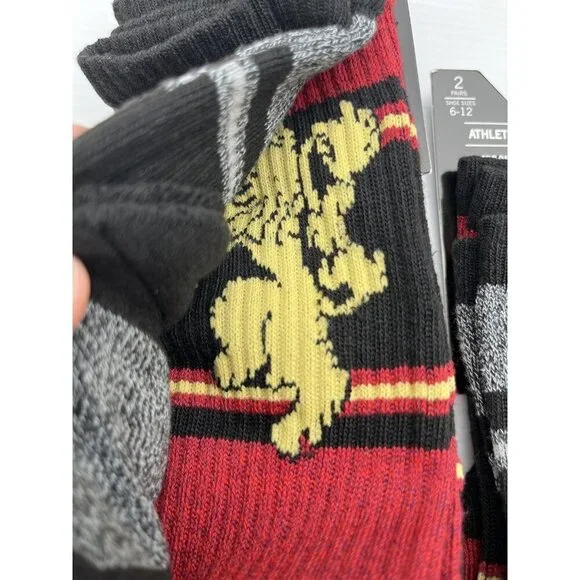 2x Game of Thrones Stark Men’s Athletic Crew Socks Black Size 6-12 2-Pack Each - Picture 2 of 8